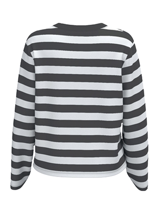 Selected Femme SlfEssential LS Striped Boxy Tee Volcanic Ash